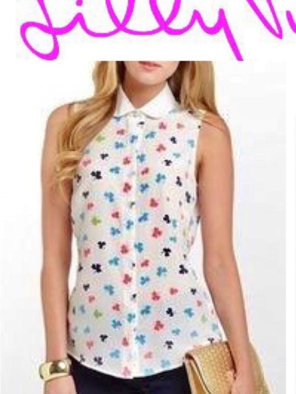 Lilly Pulitzer Tossed Clover Andria NWT Top Blouse Career XS